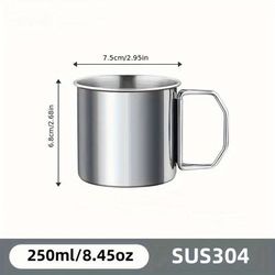 TEMU 1pc Of 304 Stainless Steel Outdoor Folding Cup, Suitable For Camping, Hiking, And Portable Storage For Drinking, As A Mug.