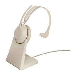 Jabra Evolve2 65 Mono Wireless On-Ear Headset (Microsoft Teams, USB Type-C, Beige 26599-899-888