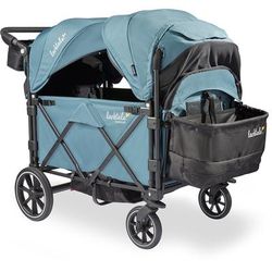 Larktale Caravan Quad (4 Seater) Stroller Wagon - Seaford Blue
