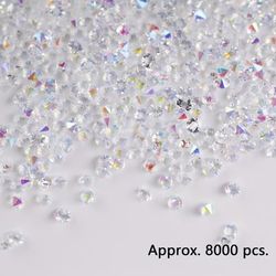TEMU 8000pcs Mini .2mm Crystal Ab Rainbow Rhinestones Glass Gemstones For Nail Makeup Diy Crafts
