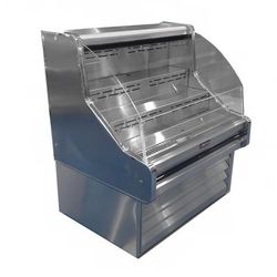 Howard-McCray SC-OS30E-4C-S-LED 51" Impulse Horizontal Open Air Cooler w/ 3 Levels, 115v, Curved Plexiglass, Silver