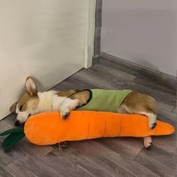 TEMU 1pc Carrot Plush Toy For Dogs - Soft And Durable Bite Doll For Playtime And Training