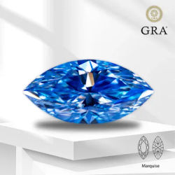 Moissanite Lab Grown Diamond Ice Blue Color Marquise Cut Gemstone for Charms Advanced Jewelry Making Materials Free Delivery