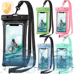 Universal Waterproof Phone Pouch Dry Bag Large IPX8 Cellphone Case with Lanyard for Diving Swimming