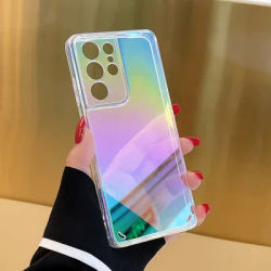 for Samsung Galaxy S25 S24 S23 S22 S21 S20 FE Ultra Plus A54 A34 Case Gradual Color Plating Clear Shockproof Soft Bumper Shell