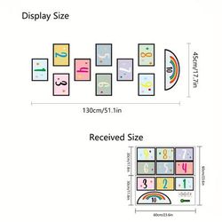 TEMU Educational Number Floor Decals: Colorful Self-adhesive Pvc Sticker Set, 130x45cm, For Learning & Play