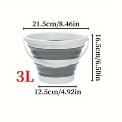 TEMU Foldable Portable Water Bucket: Lightweight And Versatile For Outdoor Activities, Camping, And Fishing - Made Of Pp Material