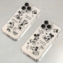 Cartoon Mickeys Minnies Mouse Phone Case For iPhone 16 15 14 13 12 11 Mini Pro Max X XR XSMax 7 8