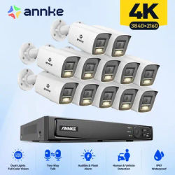 ANNKE 16Ch 4K 8MP Cctv Security Ip Camera System Smart Home Video Surveillance Kit TWO-way Audio