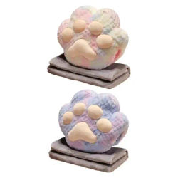 Cat Paw Plush Pillow Cartoon Cat Paw Hand Warmer Pillow Multifunctional Washable Decorative Adorable