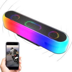 Portable Wireless Speaker Stereo Speaker Bass Speakers Cool Speaker With Colorful Lights Hi-Fi