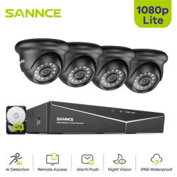 SANNCE 4CH 1080N DVR CCTV System 4pcs 1080P Security Cameras IR Indoor Waterproof Outdoor Video