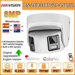 Hikvision 8MP Panoramic ColorVu Turret IP Camera DS-2CD3387G2P-LSU/SL 4K Security Double Lens Color