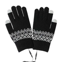 Heating Gloves Full Finger Knitted Heated Touchscreen Gloves Removable Washable Laptop Gloves Hand