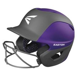 Easton 2-Tone Ghost Matte Adult Fastpitch Batting Helmet w/Softball Mask Purple/Charcoal
