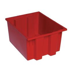 Quantum Food Service SNT190 RD Stack & Nest Shelf Tote - 19 1/2" x 15 1/2", Red