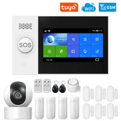 New PG-107 Tuya Wireless WIFI GSM Home Burglar Alarm System IP Camera PIR Motion Sensor Door Sensor