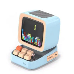 Top Divoom Ditoo-Plus Retro Pixel Art Bluetooth Portable Speaker Alarm Clock DIY LED Display Board,