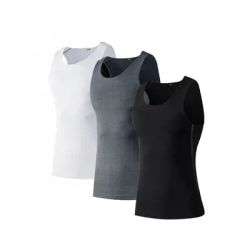 3 Pack Mens Compression Vest Quick Dry Body Shaper Undershirts for Men Sleeveless Baselayer Running Sports Shirt Tank Tops