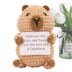 Emotional Support Capybara Knitted Capybara Toy Cheer Up Capybara Knitted Capybara Doll Funny