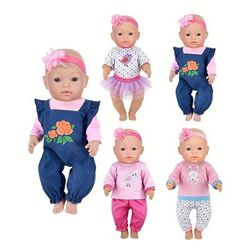 TEMU Doll Clothes 4 Sets Doll Fashion Outfits Fit For 43 Cm New Born Baby Dolls 14-16-17 Inch Baby Dolls 15 Inch Dolls 18 Inch Dolls (no Doll)