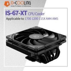 ID Cooling IS-67-XT 6 Heat pipes CPU Cooler Hydraulic Bearings Low Noise Cooling Fan Push Type Air Radiator with Thermal Paste