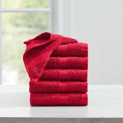 BH Studio 6-PC Wash Cloth Set by BH Studio in Crimson