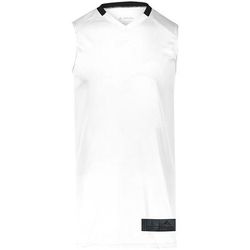 Augusta Sportswear 1730 Athletic Step-Back Basketball Jersey T-Shirt in White/Black size 2XL | Polyester
