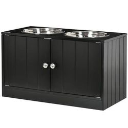 TEMU Raised Dog Bowls For Large Dogs Pet Feeding Station W/stand, Storage, 2 Stainless Steel Bowls