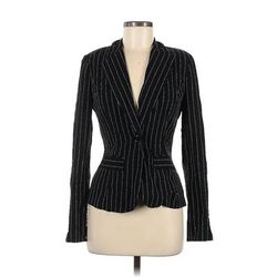 I.N. San Francisco Blazer Jacket: Black Stripes Jackets & Outerwear - Women's Size Medium