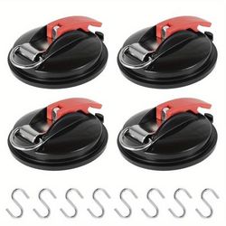TEMU 4pcs Heavy Duty Pvc Suction Cup Anchor With Securing Hooks, Car Mount Luggage Anchor, Portable Hanging Tool For External Expansion And Camping Tarp Accessory Rv Awnings Accessories