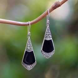 Triumphant Lady,'Classic Balinese Sterling Silver Dangle Earrings'