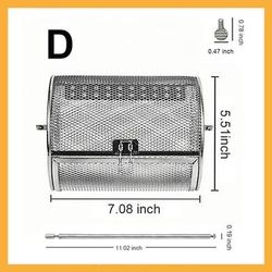 griglia rotante in acciaio inox, girarrosto a 360 gradi per una cottura uniforme, forno multifunzione e compatibile con friggitrice ad aria, facile da pulire, essenziale per barbecue e feste