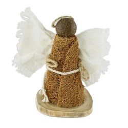 Nativity Messenger,'Natural Fiber Minimalist Angel Statuette From El Salvador'