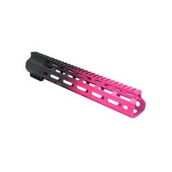 Tiger Rock AR-15 Angle Cut Clamp On M-Lok 12in Handguard Black Base Cerakote Gradient Pink Medium FMLUS-12D-PNK-GRADIENT