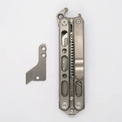 Titanium Alloy Comb EDC Pocket Butterfly Folding Multi Tools Bottle Opener Screwdriver with Blade Holder Pocket Clip
