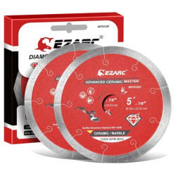 EZARC 2PCS 4.5" / 5" Diamond Blade Advanced Ceramic Diamond Porcelain Cutting Blades for Angle Grinder Tile Blade Wet Cutting