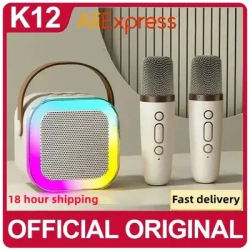 Machine à karaoké Bluetooth K12, système de haut-parleurs PA portables 5.3 avec 1-2 Microphones sans