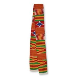 Shield,'1 Strip Handwoven Red Yellow Green African Kente Scarf'