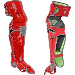 All Star MVP-Pro Adult Baseball Catcher's Leg Guards Scarlet/Graphite