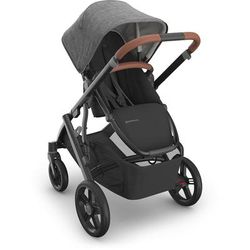 UPPAbaby Vista V3 Single-to-Double Stroller - Greyson (Charcoal Melange / Carbon Frame / Saddle Leat