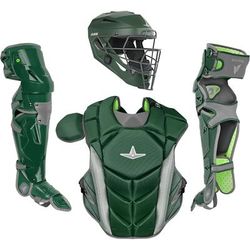 All Star MVP-Pro NOCSAE Certified Adult Baseball Catcher's Set Dark Green/Graphite