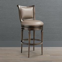 Anderson Swivel Bar & Counter Stool - 30" Bar Height, Natural Linen Bar Stool, Eggshell Crypton Nomad Performance - Frontgate
