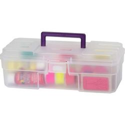 Akro-Mills 09912CLPUR Supply Box, 6 x12 x4 , Plastic, Clear/Purple AKM09912CLPUR