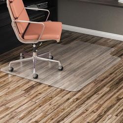 Alera MAT4553HFL All Day Use Non-Studded Chair Mat for Hard Floors, 45 x 53, Wide Lipped, Clear ALEMAT4553HFL