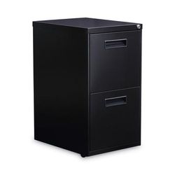Alera PAFFBL Two-Drawer Metal Pedestal File, 14.96w x 19.29d x 27.75h, Black ALEPAFFBL