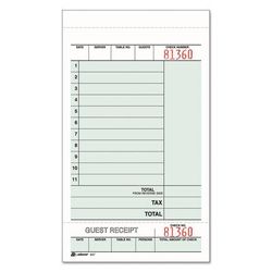Adams Business Forms 947SWC Guest Check Unit Set, Carbonless Duplicate, 7 1/4 x 4 1/4, 250/Pack - Pack of 250 947SWCADAM