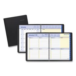 At-A-Glance 76-01-05 QuickNotes Weekly Block Format Appointment Book, 10 x 8, Black Cover, 12-Month (Jan to Dec): 2024 AAG760105