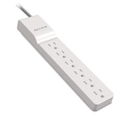 Belkin BE106000-04 Home/Office Surge Protector, 6 Outlets, 4 ft Cord, 720 Joules, White