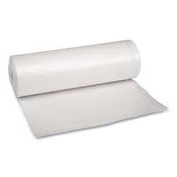 Boardwalk 538 Recycled Low-Density Polyethylene Can Liners, 60 gal, 1.75 mil, 38" x 58", Clear, 10 Bags/Roll, 10 Rolls/Carton - Case of 100 BWK538